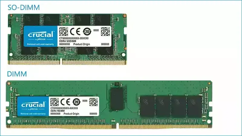 laptop RAM stick in comparison to desktop RAM stick